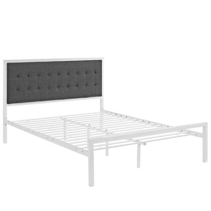 Modway Outlet Millie Fabric King Bed by Modway  Bedroom Furniture White Gray - MOD-5456-WHI-GRY