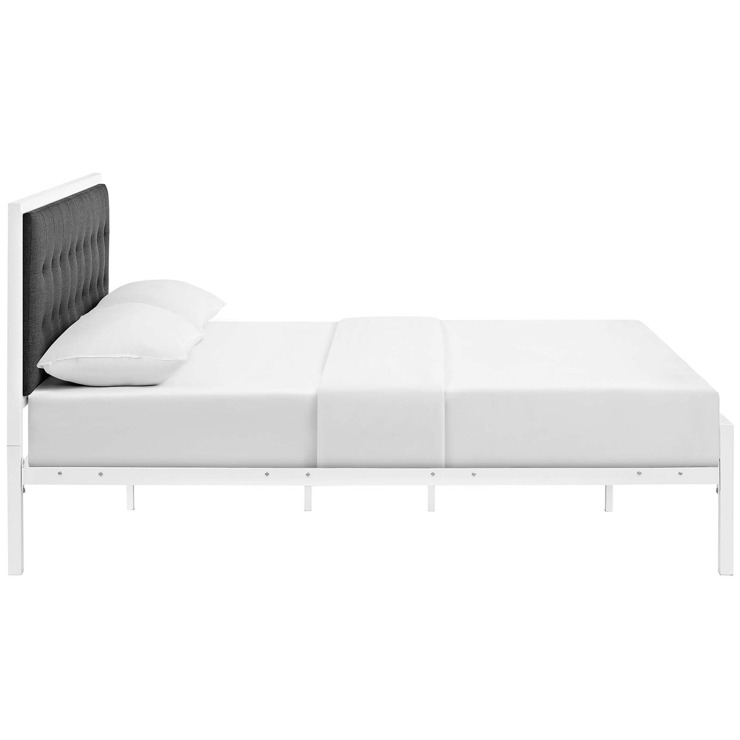 Modway Outlet Millie Fabric King Bed by Modway  Bedroom Furniture White Gray - MOD-5456-WHI-GRY