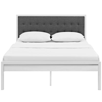 Modway Outlet Millie Fabric King Bed by Modway  Bedroom Furniture White Gray - MOD-5456-WHI-GRY