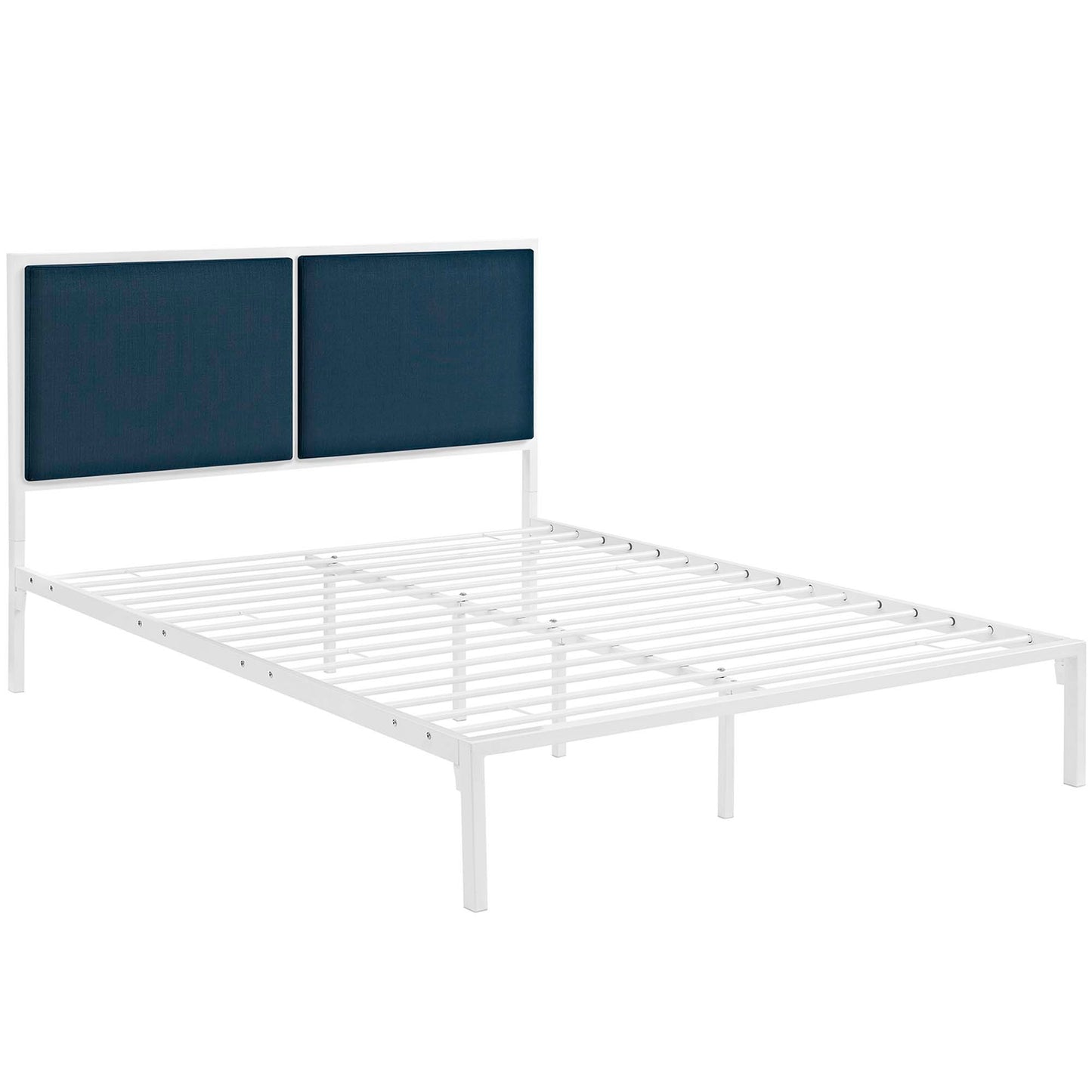 Modway Outlet Della Fabric King Bed by Modway  Bedroom Furniture White Azure - MOD-5463-WHI-AZU