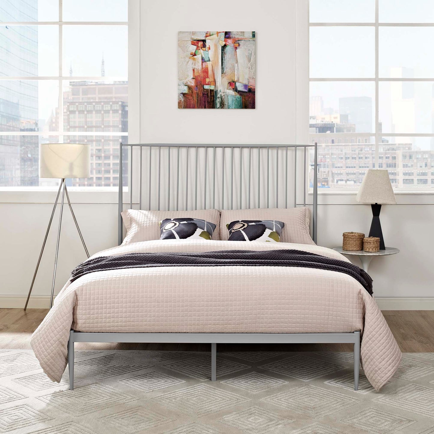 Modway Outlet Annika Queen Platform Bed by Modway  Bedroom Furniture Gray - MOD-5478-GRY