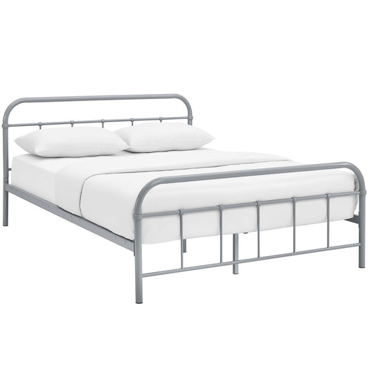 Modway Outlet Maisie Stainless Steel Queen Bed Frame by Modway  Bedroom Furniture Gray - MOD-5533-GRY-SET