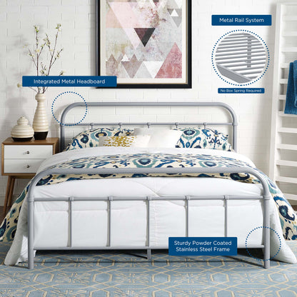 Modway Outlet Maisie Stainless Steel Queen Bed Frame by Modway  Bedroom Furniture Gray - MOD-5533-GRY-SET