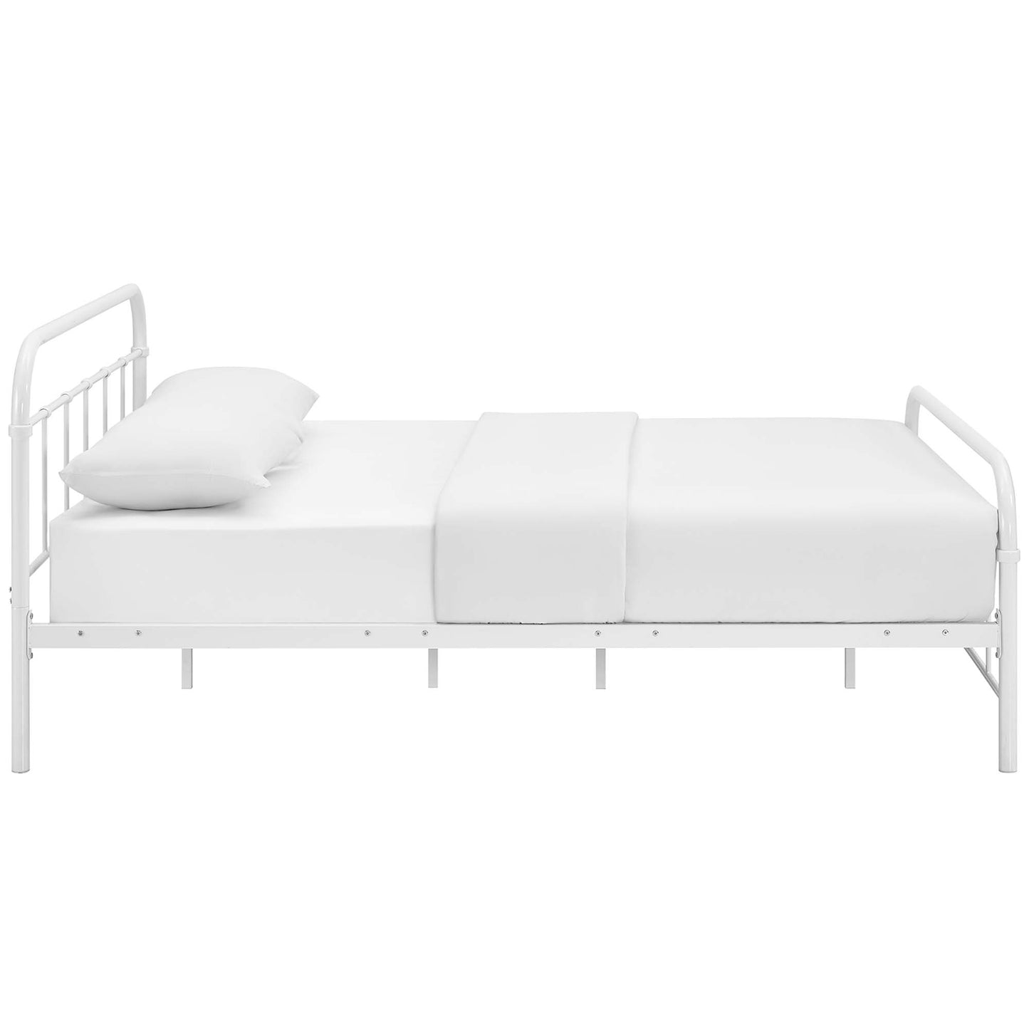 Modway Outlet Maisie Stainless Steel Queen Bed Frame by Modway  Bedroom Furniture White - MOD-5533-WHI-SET