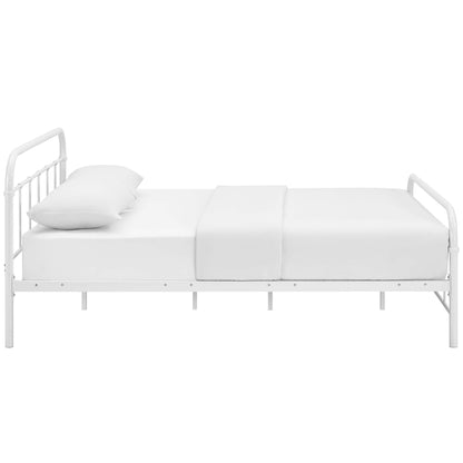 Modway Outlet Maisie Stainless Steel Queen Bed Frame by Modway  Bedroom Furniture White - MOD-5533-WHI-SET