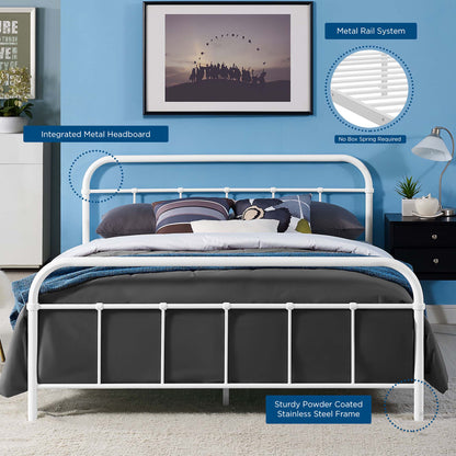 Modway Outlet Maisie Stainless Steel Queen Bed Frame by Modway  Bedroom Furniture White - MOD-5533-WHI-SET