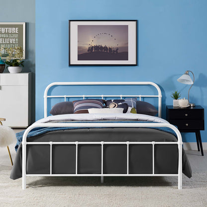 Modway Outlet Maisie Stainless Steel Queen Bed Frame by Modway  Bedroom Furniture White - MOD-5533-WHI-SET