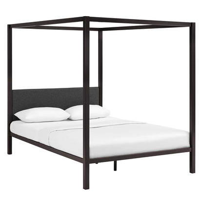 Modway Outlet Raina Canopy Queen Bed Frame by Modway  Bedroom Furniture Brown Gray - MOD-5570-BRN-GRY