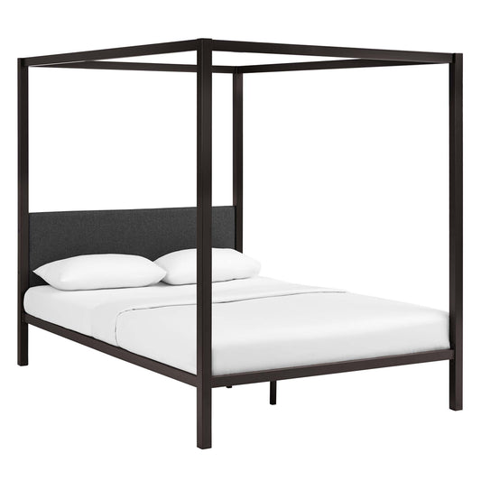 Modway Outlet Raina Canopy Queen Bed Frame by Modway  Bedroom Furniture Brown Gray - MOD-5570-BRN-GRY