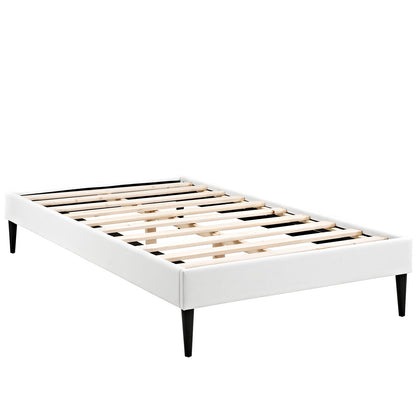 Modway Outlet Sherry Vinyl Twin Bed Frame with Round Tapered Legs by Modway  Bedroom Furniture White - MOD-5581-WHI