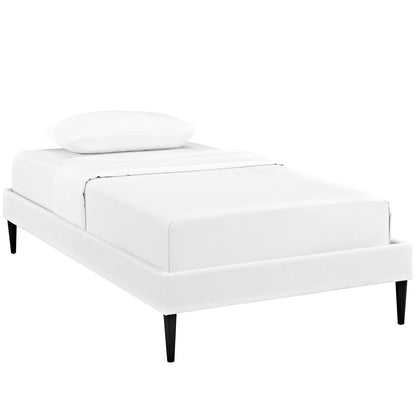 Modway Outlet Sherry Vinyl Twin Bed Frame with Round Tapered Legs by Modway  Bedroom Furniture White - MOD-5581-WHI
