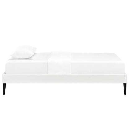 Modway Outlet Sherry Vinyl Twin Bed Frame with Round Tapered Legs by Modway  Bedroom Furniture White - MOD-5581-WHI