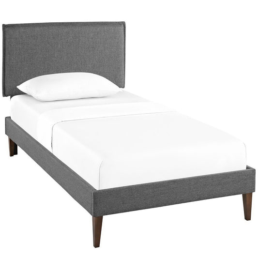 Modway - Camille Fabric Twin Platform Bed with Squared Tapered Legs by Modway  Bedroom Beds Gray - MOD-5598-GRY