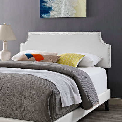 Modway Outlet Laura Vinyl Queen Platform Bed with Round Splayed Legs by Modway  Bedroom Furniture White - MOD-5679-WHI