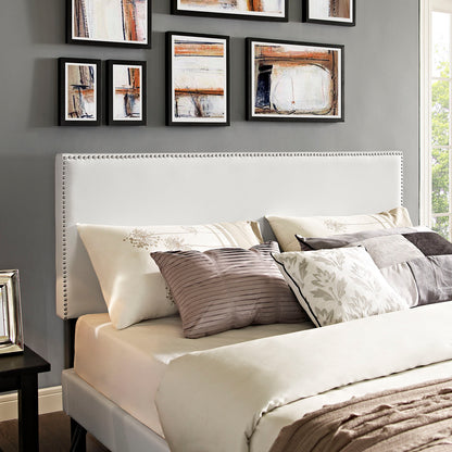 Modway Outlet Phoebe Vinyl King Platform Bed with Round Splayed Legs by Modway  Bedroom Furniture White - MOD-5699-WHI