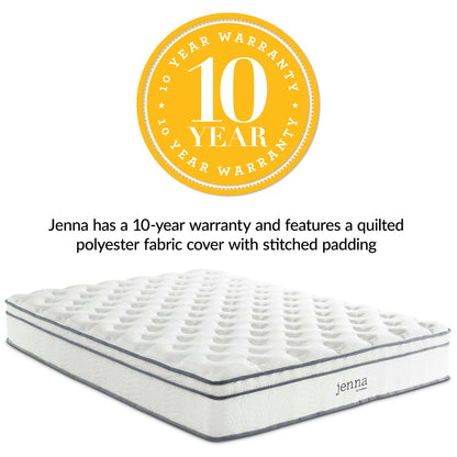 Modway - Jenna 10" Innerspring and Foam Full Mattress by Modway  Mattresses Twin White - MOD-5769-WHI