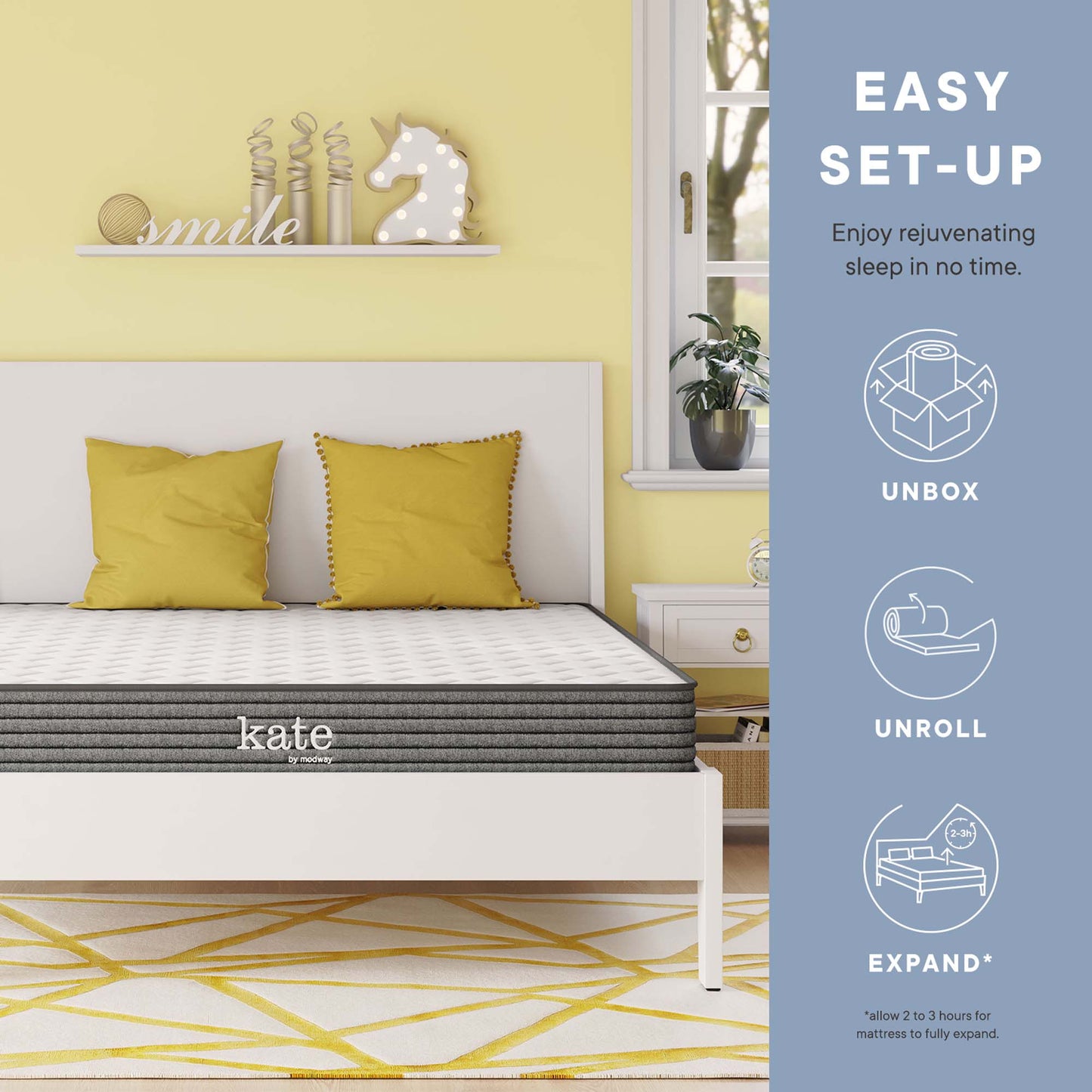 Modway - Kate 6" Full Mattress by Modway  Mattresses Twin White - MOD-5773-WHI