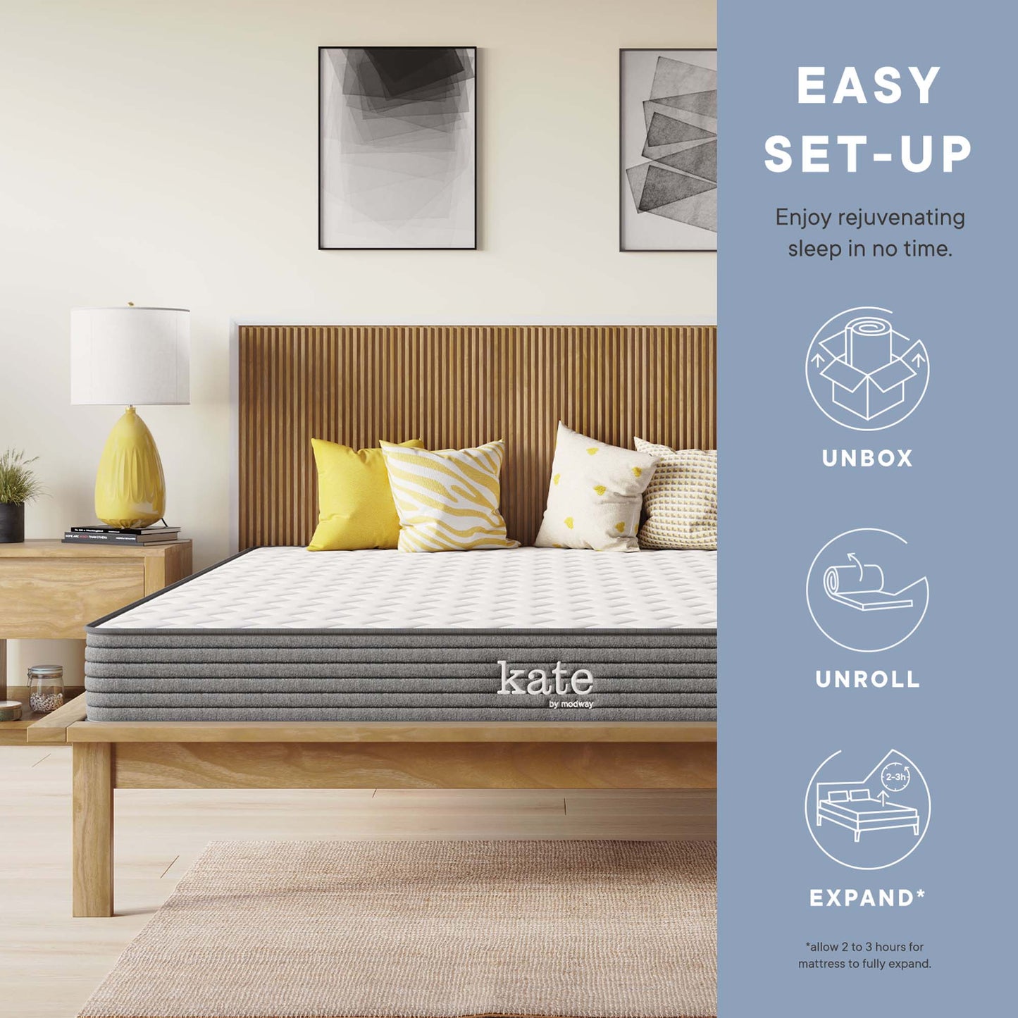 Modway - Kate 6" Queen Mattress by Modway  Mattresses Twin White - MOD-5774-WHI