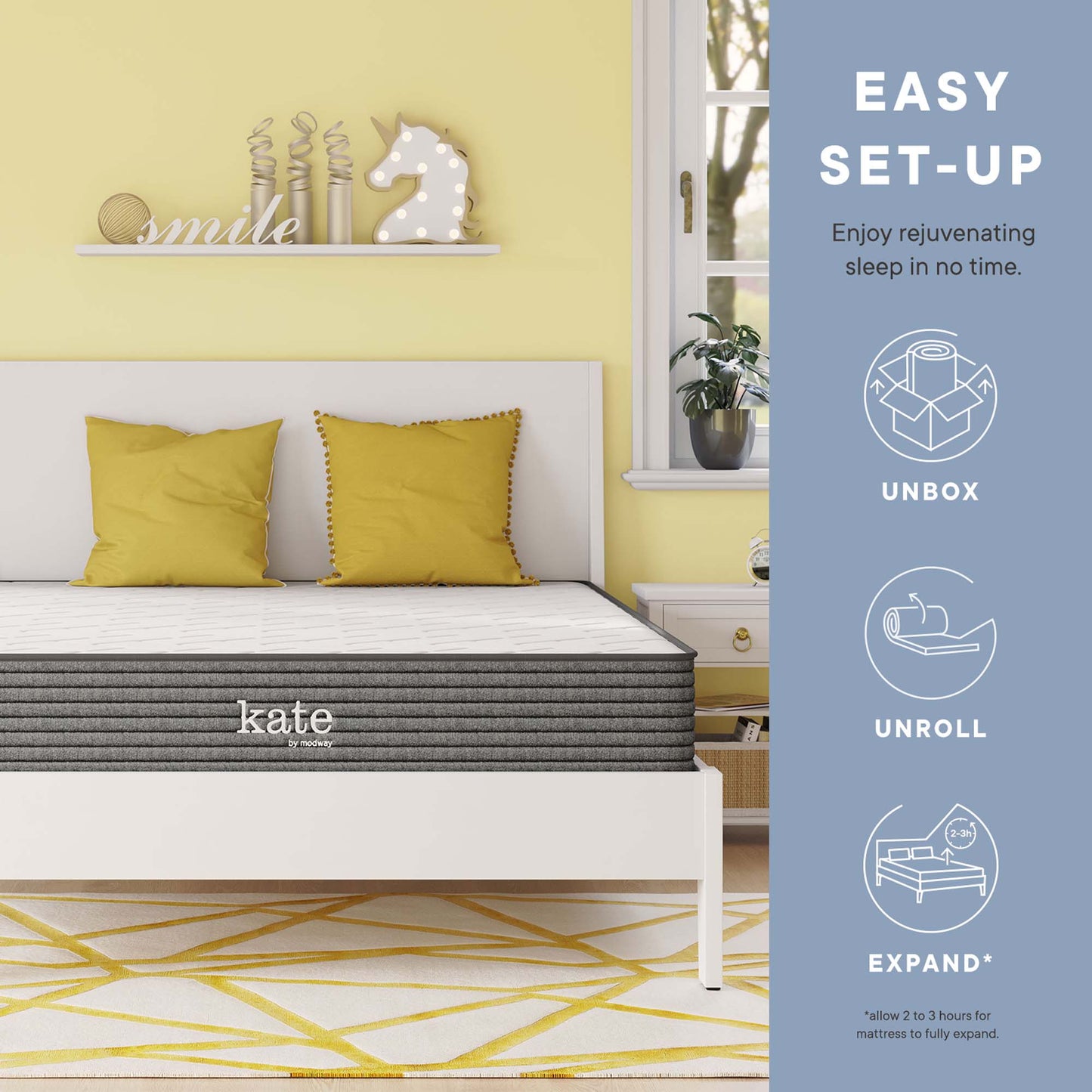 Modway - Kate 8" Full Mattress by Modway  Mattresses Twin White - MOD-5777-WHI