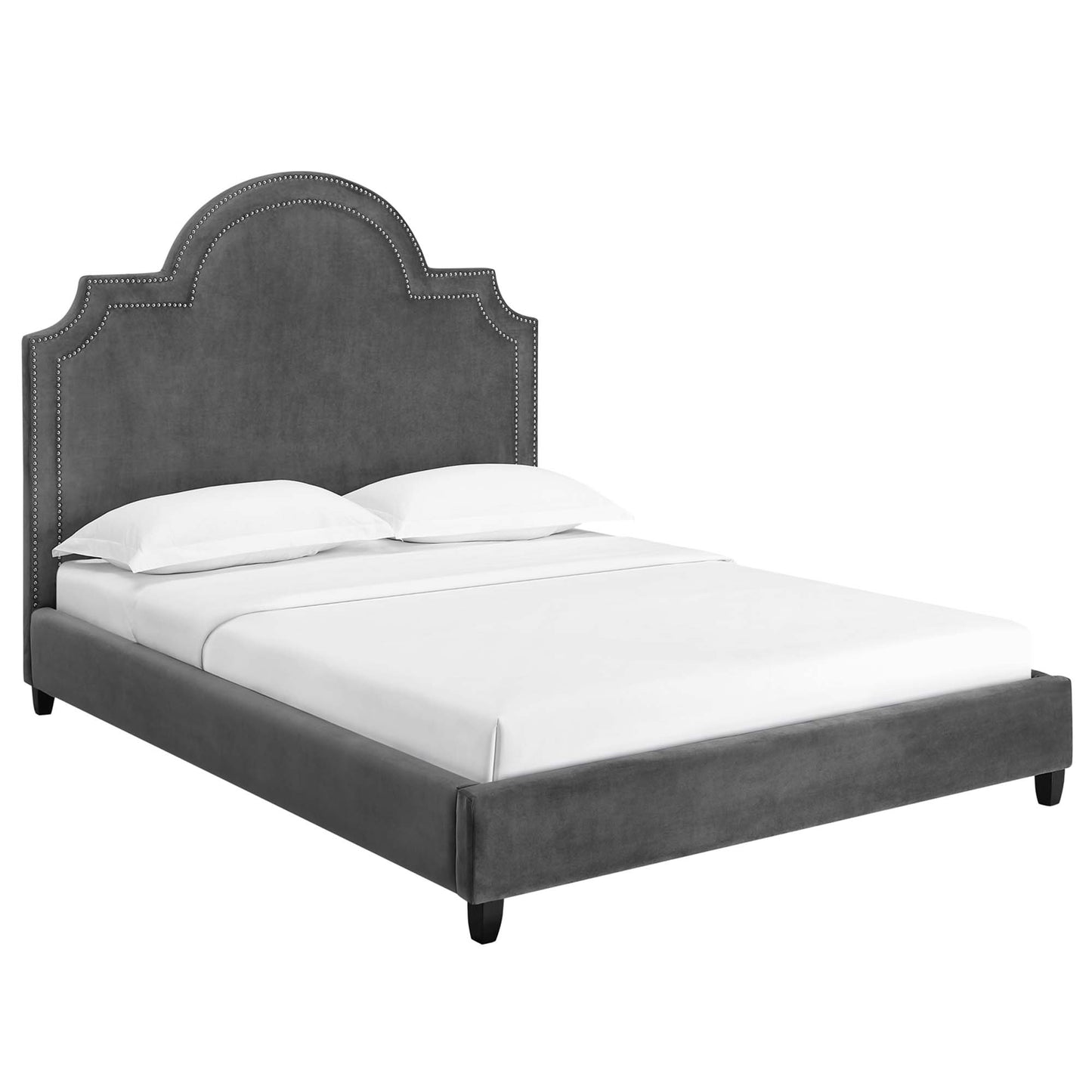 Modway Outlet Primrose Performance Velvet Queen Platform Bed by Modway  Bedroom Furniture Gray - MOD-5812-GRY