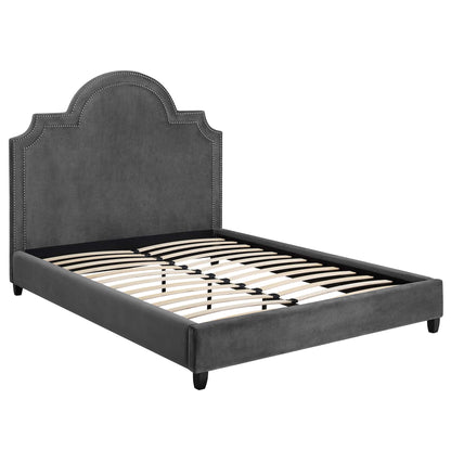 Modway Outlet Primrose Performance Velvet Queen Platform Bed by Modway  Bedroom Furniture Gray - MOD-5812-GRY