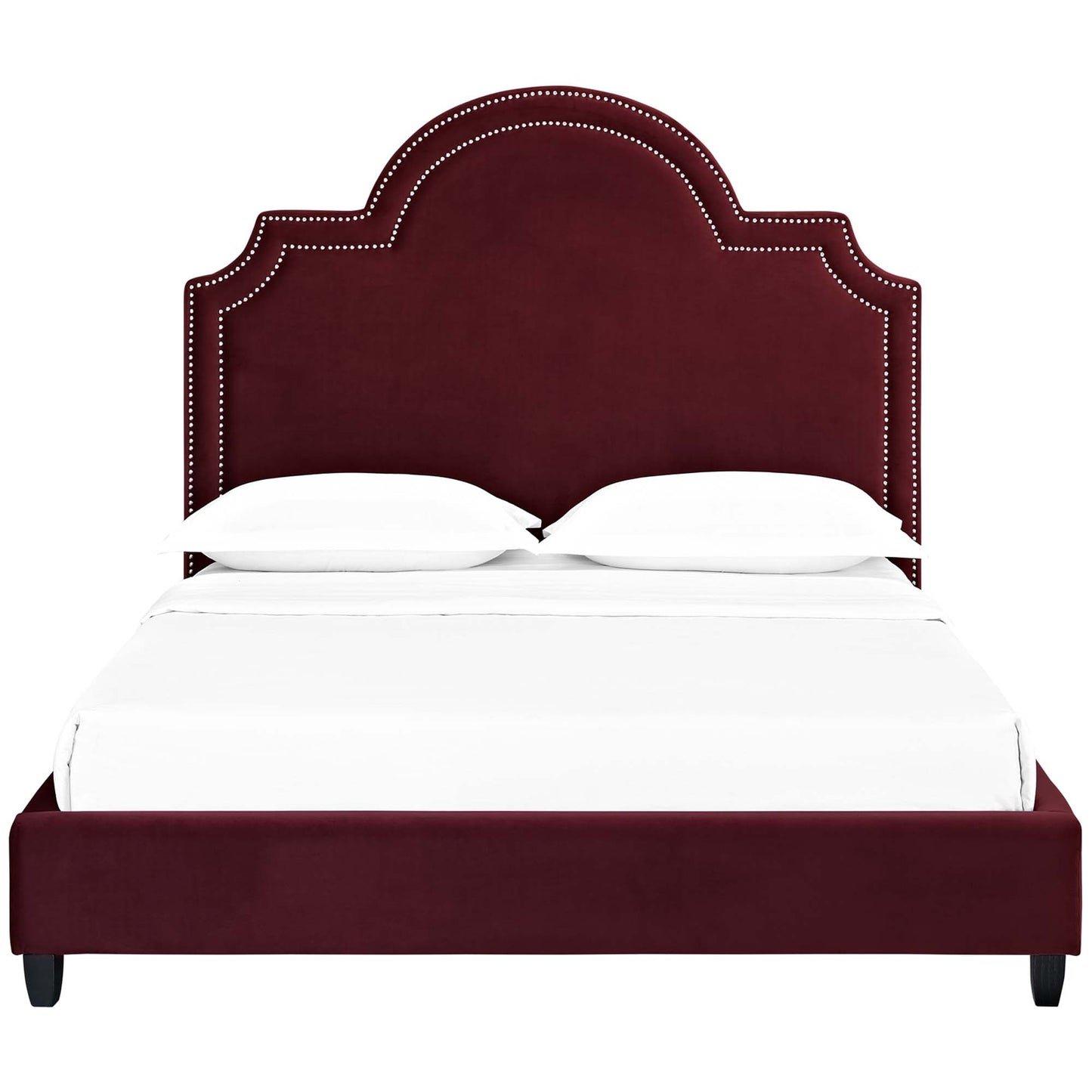 Modway Outlet Primrose Performance Velvet Queen Platform Bed by Modway  Bedroom Furniture Maroon - MOD-5812-MAR