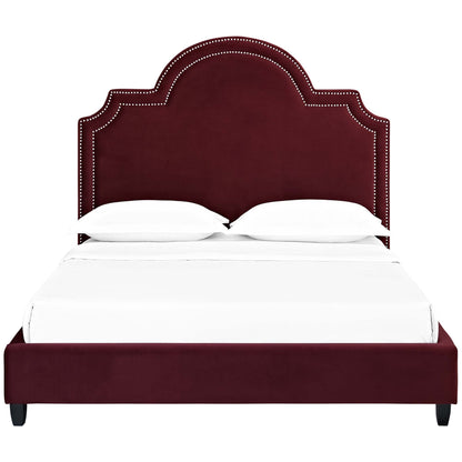 Modway Outlet Primrose Performance Velvet Queen Platform Bed by Modway  Bedroom Furniture Maroon - MOD-5812-MAR