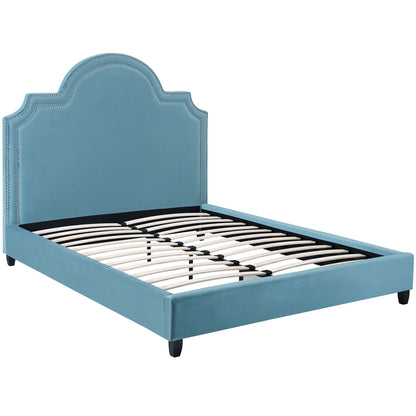 Modway Outlet Primrose Performance Velvet Queen Platform Bed by Modway  Bedroom Furniture Sea Blue - MOD-5812-SEA