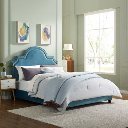Modway Outlet Primrose Performance Velvet Queen Platform Bed by Modway  Bedroom Furniture Sea Blue - MOD-5812-SEA