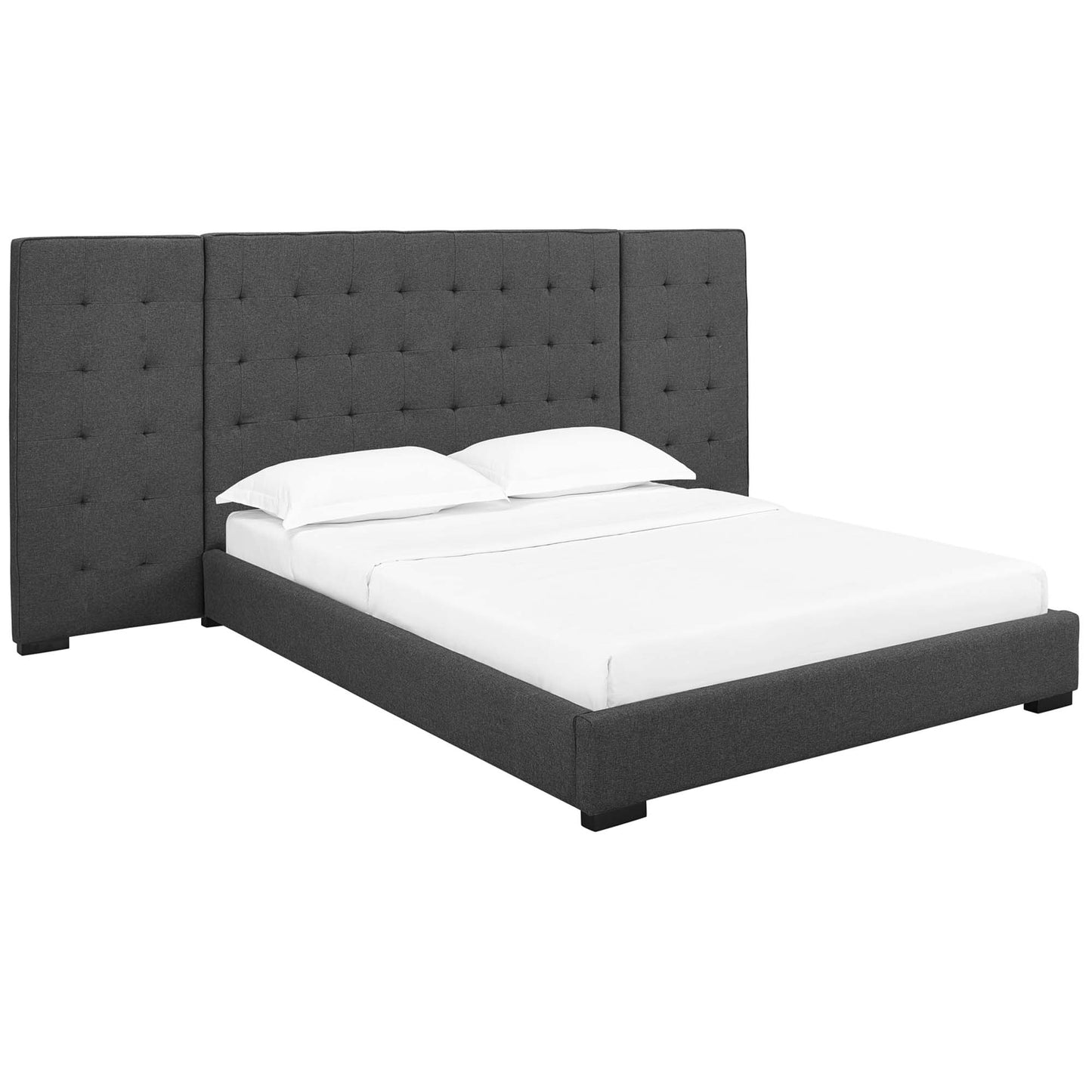 Modway Outlet Sierra Upholstered Fabric Queen Platform Bed by Modway  Bedroom Furniture Gray - MOD-5818-GRY