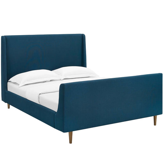 Modway Outlet Aubree Upholstered Fabric Queen Sleigh Platform Bed by Modway  Bedroom Furniture Azure - MOD-5824-AZU
