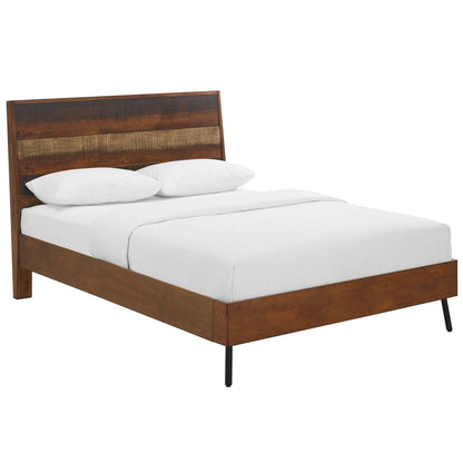 Modway Outlet Arwen Queen Rustic Wood Bed by Modway  Bedroom Furniture Walnut - MOD-5831-WAL