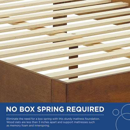 Modway Outlet Arwen Queen Rustic Wood Bed by Modway  Bedroom Furniture Walnut - MOD-5831-WAL