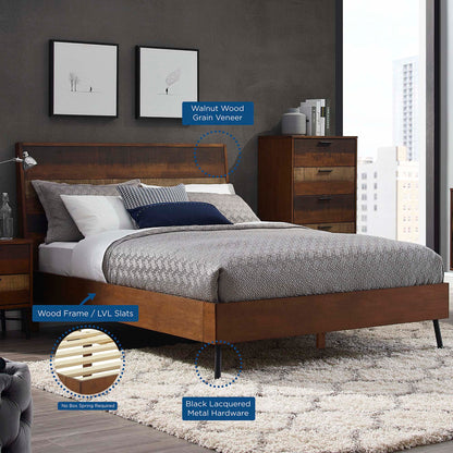 Modway Outlet Arwen Queen Rustic Wood Bed by Modway  Bedroom Furniture Walnut - MOD-5831-WAL