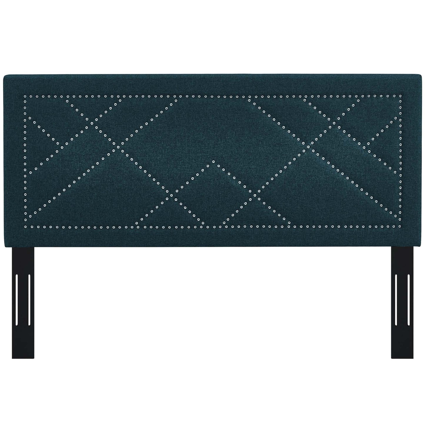 Modway Outlet Reese Nailhead Upholstered Linen Fabric Full / Queen Headboard by Modway  Bedroom Furniture Azure - MOD-5844-AZU