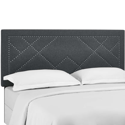 Modway Outlet Reese Nailhead Upholstered Linen Fabric Full / Queen Headboard by Modway  Bedroom Furniture Gray - MOD-5844-GRY