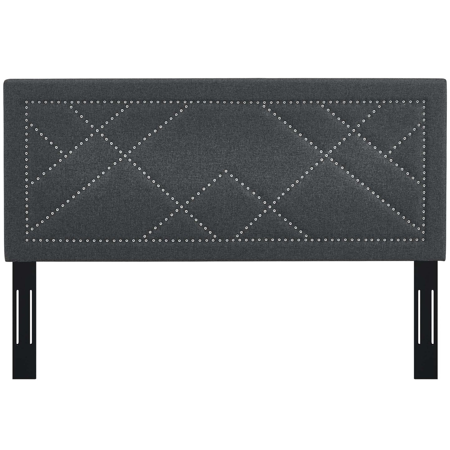 Modway Outlet Reese Nailhead Upholstered Linen Fabric Full / Queen Headboard by Modway  Bedroom Furniture Gray - MOD-5844-GRY