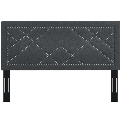 Modway Outlet Reese Nailhead Upholstered Linen Fabric Full / Queen Headboard by Modway  Bedroom Furniture Gray - MOD-5844-GRY