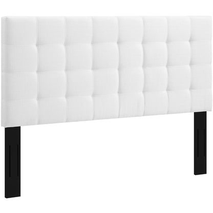 Modway Outlet Paisley Tufted Upholstered Linen Fabric Full / Queen Headboard by Modway  Bedroom Furniture White - MOD-5852-WHI