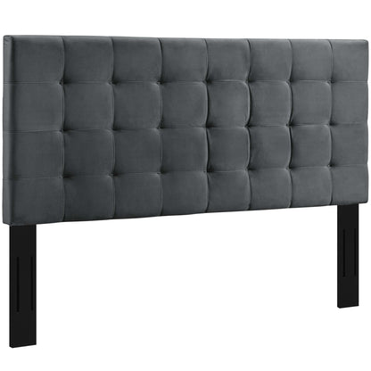 Modway Outlet Paisley Tufted Upholstered Performance Velvet Full / Queen Headboard by Modway  Bedroom Furniture Gray - MOD-5853-GRY