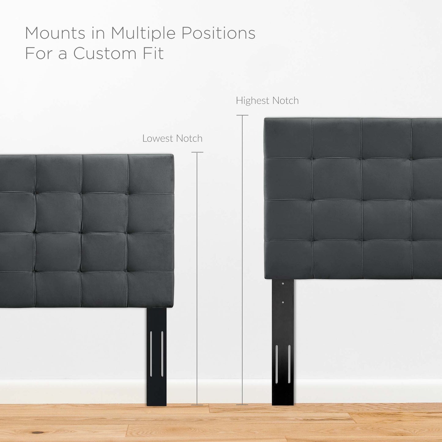 Modway Outlet Paisley Tufted Upholstered Performance Velvet Full / Queen Headboard by Modway  Bedroom Furniture Gray - MOD-5853-GRY