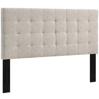 Modway - Paisley Tufted Upholstered Linen Fabric King and California King Headboard by Modway  Bedroom Headboards Brown - MOD-5855-BEI