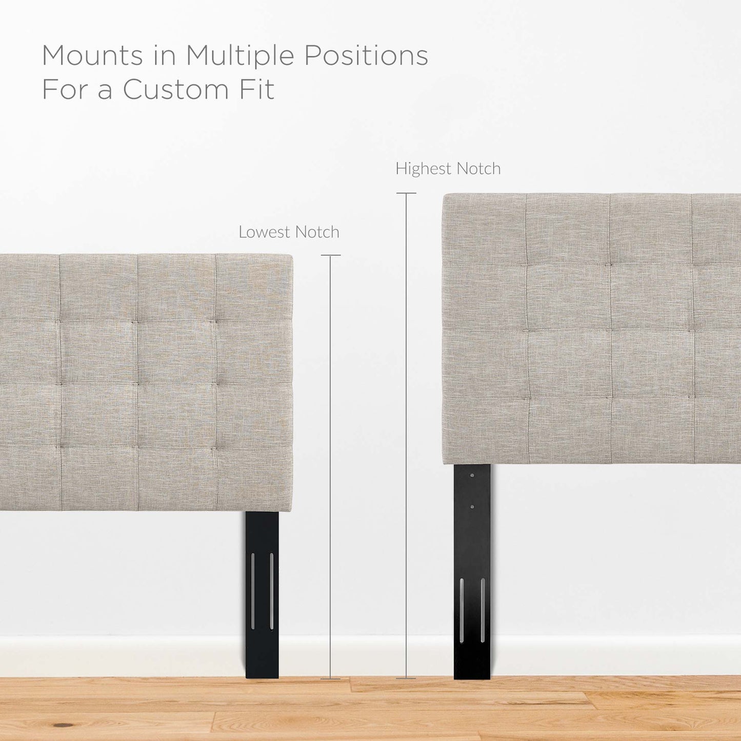 Modway - Paisley Tufted Upholstered Linen Fabric King and California King Headboard by Modway  Bedroom Headboards Brown - MOD-5855-BEI