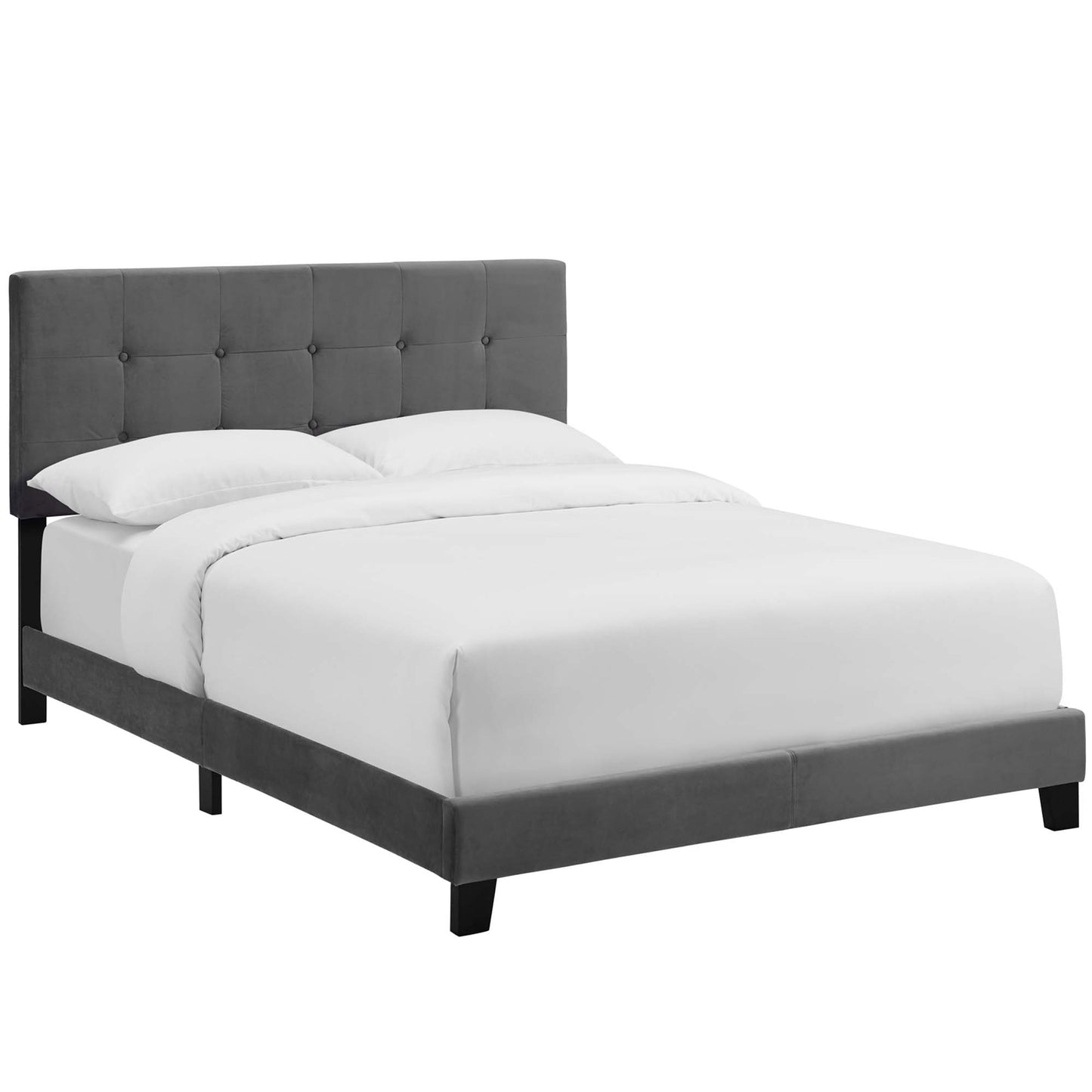 Modway Outlet Amira Performance Velvet Full Bed by Modway  Bedroom Furniture Gray - MOD-5859-GRY