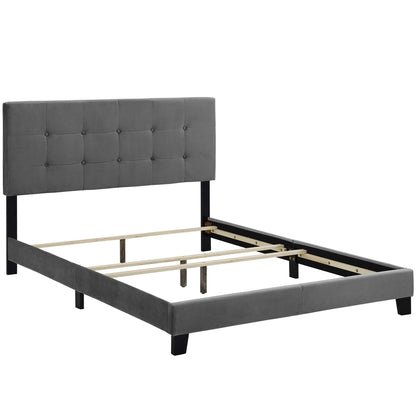 Modway Outlet Amira Performance Velvet Full Bed by Modway  Bedroom Furniture Gray - MOD-5859-GRY