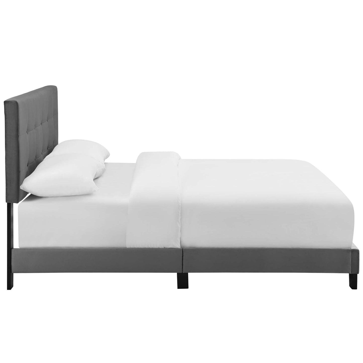 Modway Outlet Amira Performance Velvet Full Bed by Modway  Bedroom Furniture Gray - MOD-5859-GRY