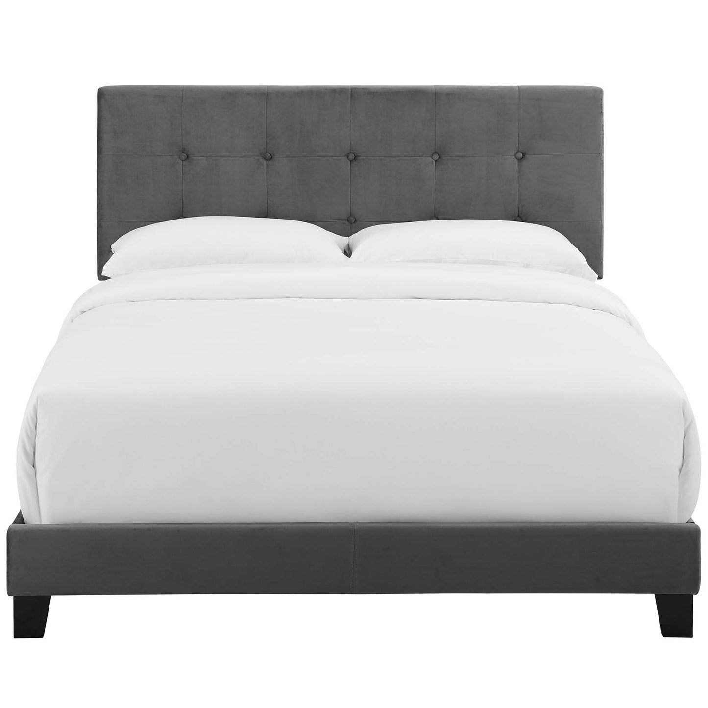 Modway Outlet Amira Performance Velvet Full Bed by Modway  Bedroom Furniture Gray - MOD-5859-GRY