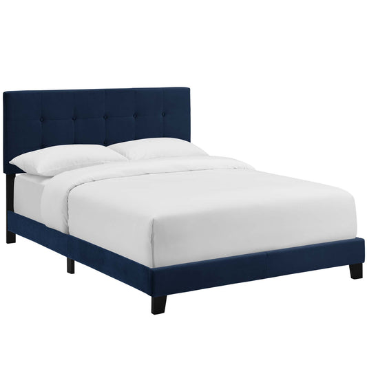 Modway - Amira Performance Velvet Full Bed by Modway  Bedroom Beds Blue - MOD-5859-MID