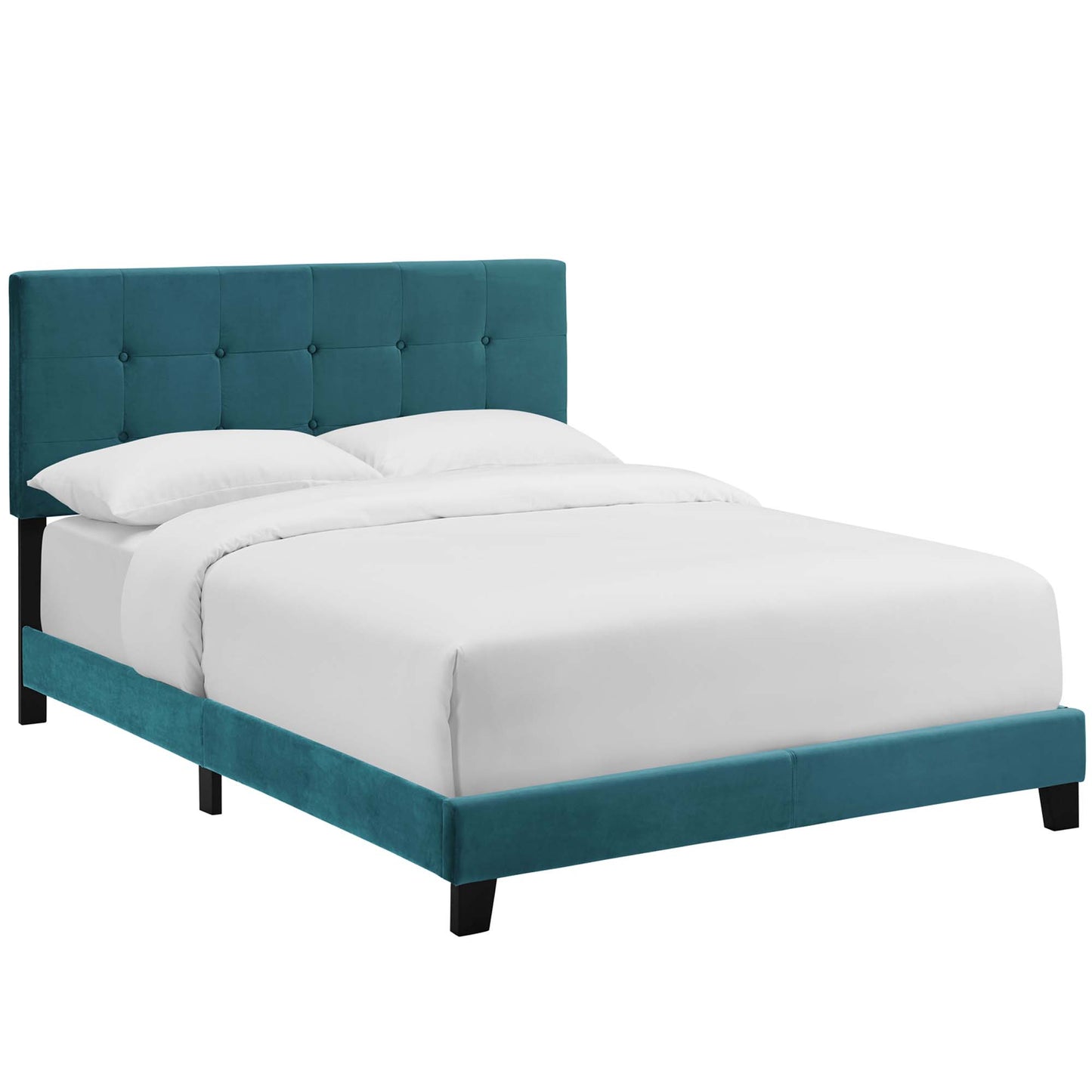 Modway Outlet Amira Performance Velvet Full Bed by Modway  Bedroom Furniture Sea Blue - MOD-5859-SEA