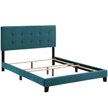 Modway Outlet Amira Performance Velvet Full Bed by Modway  Bedroom Furniture Sea Blue - MOD-5859-SEA